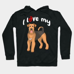 I Love My Airedale Terrier Dog Hoodie